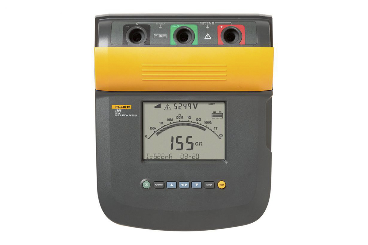 Fluke 1555 FC Insulation Tester, 250V Min, 10000V Max, 2TΩ Max, CAT III 1000V