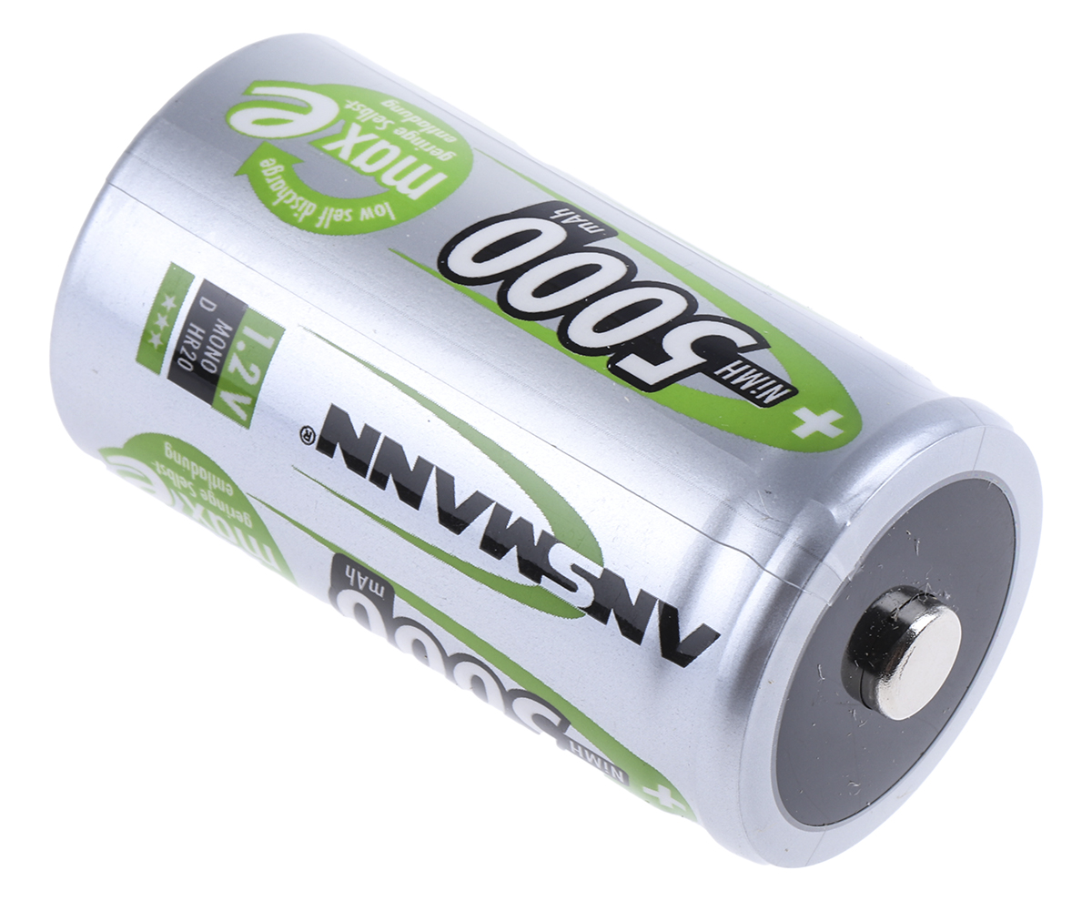 Ansmann MaxE Ansmann NiMH Rechargeable D Batteries, 5Ah