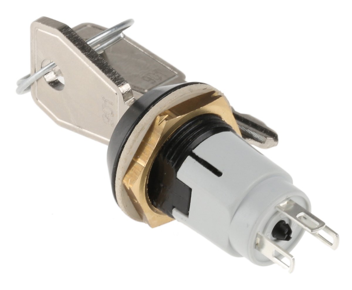 Lorlin IP67 Key Switch, SPDT, 3 A@ 50 V dc, 5 A@ 115 V ac 2-Way Common-Key