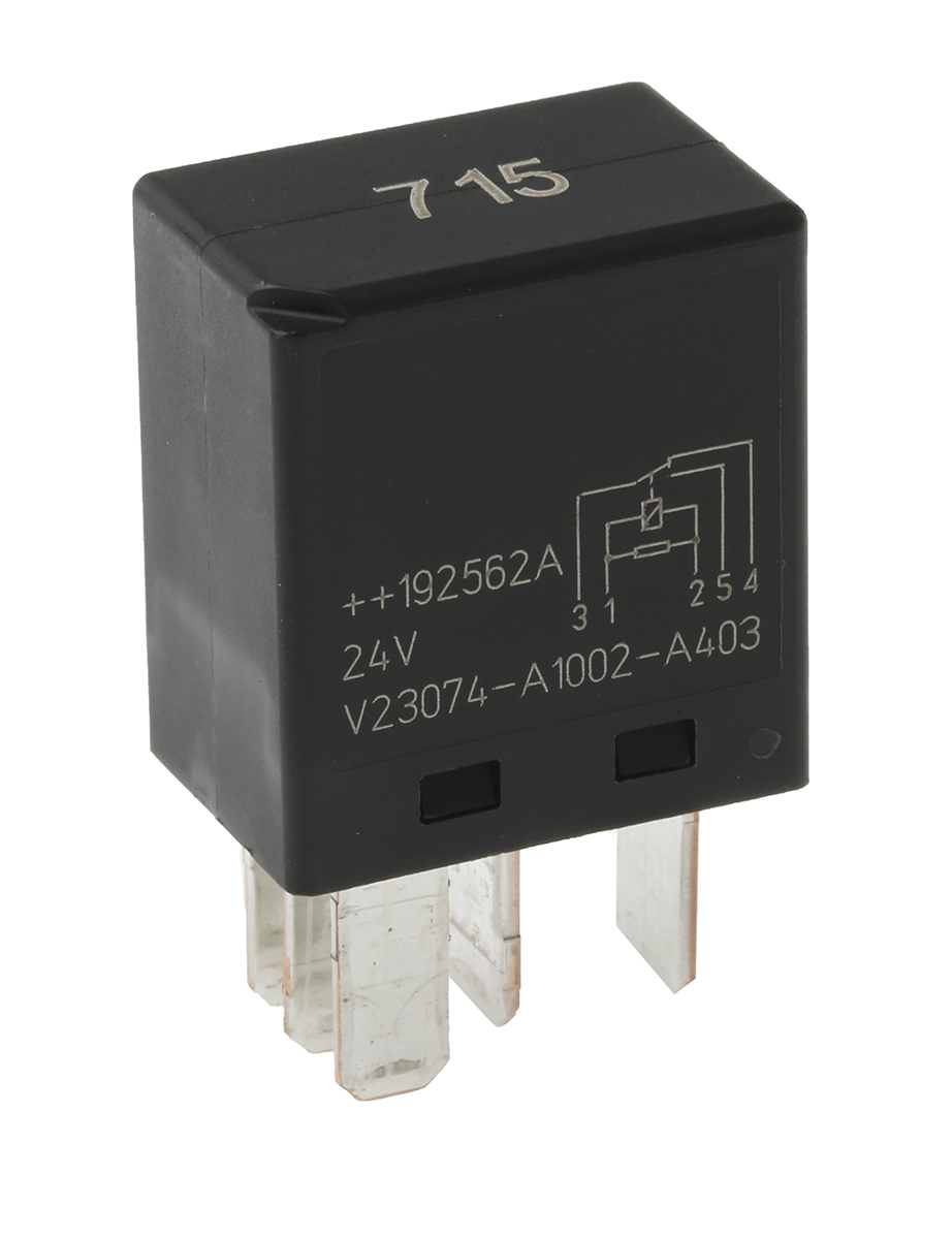 TE Connectivity Plug In Automotive Relay, 24V dc Coil Voltage, 30A Switching Current, SPDT