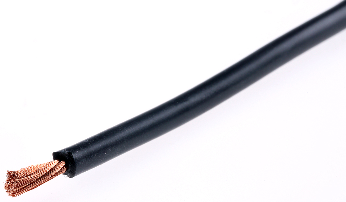 Hew Heinz Eilentropp SIFF Series Black 2.5 mm² Hook Up Wire, 13 AWG, 651/0.07 mm, 20m, Silicone Insulation, 13435-01-020