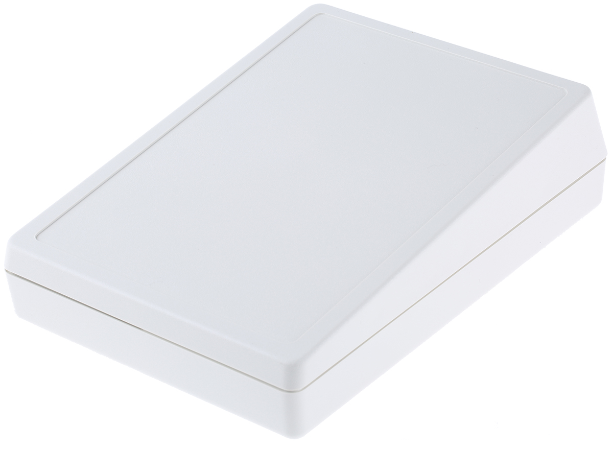 OKW DeskCase 138 Series White ABS Desktop Enclosure, Sloped Front, 190 x 138 x 54mm