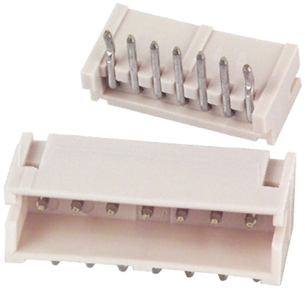 JST ZH Series Right Angle Through Hole PCB Header, 7 Contact(s), 1.5 mm Pitch, 1 Row, Shrouded