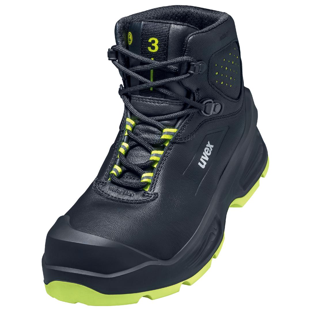 uvex 3 Black, Yellow ESD Safe Composite Toe Capped Unisex Safety Boots, UK 11, EU 46