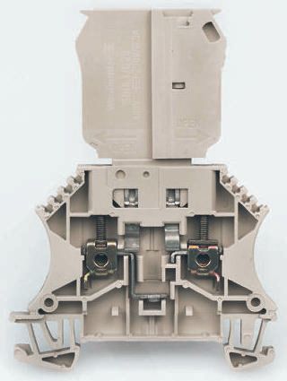 Weidmuller WTR Series Beige Fused DIN Rail Terminal, Single-Level, Screw Termination, Fused