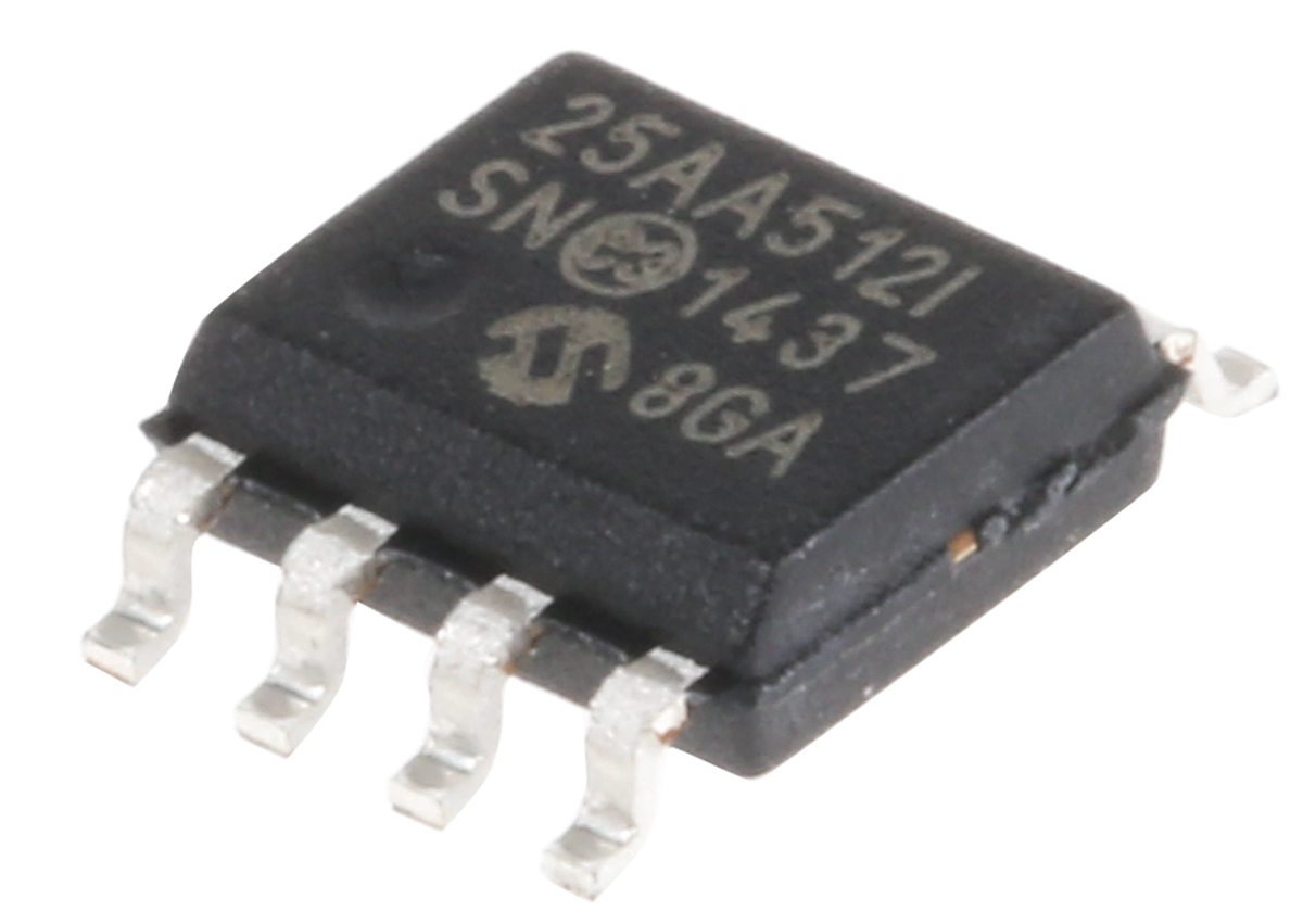 Microchip 25AA512-I/SN,  512 kB Serial EEPROM,  250 ns 8-Pin SOIC Serial-SPI