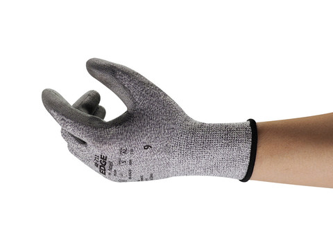 Ansell 48-711 Grey Aramid Knit Work Gloves, Size 11, Polyurethane Coating