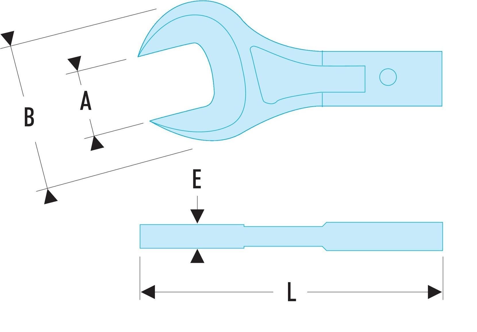 Facom 20 Series Open end insert, 14 mm, 12 x 7mm Insert