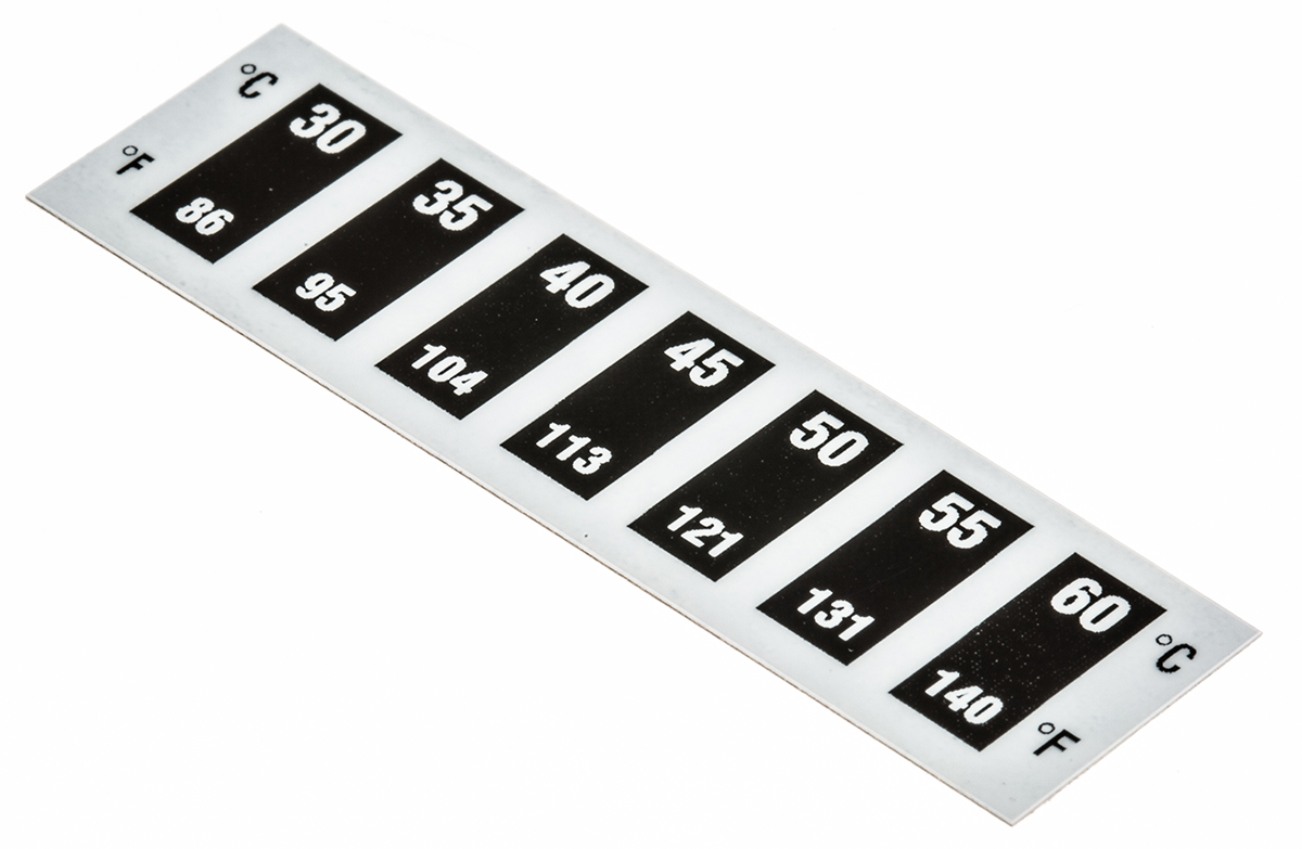 RS PRO Temperature Sensitive Label, 30°C to 60°C, 7 Levels