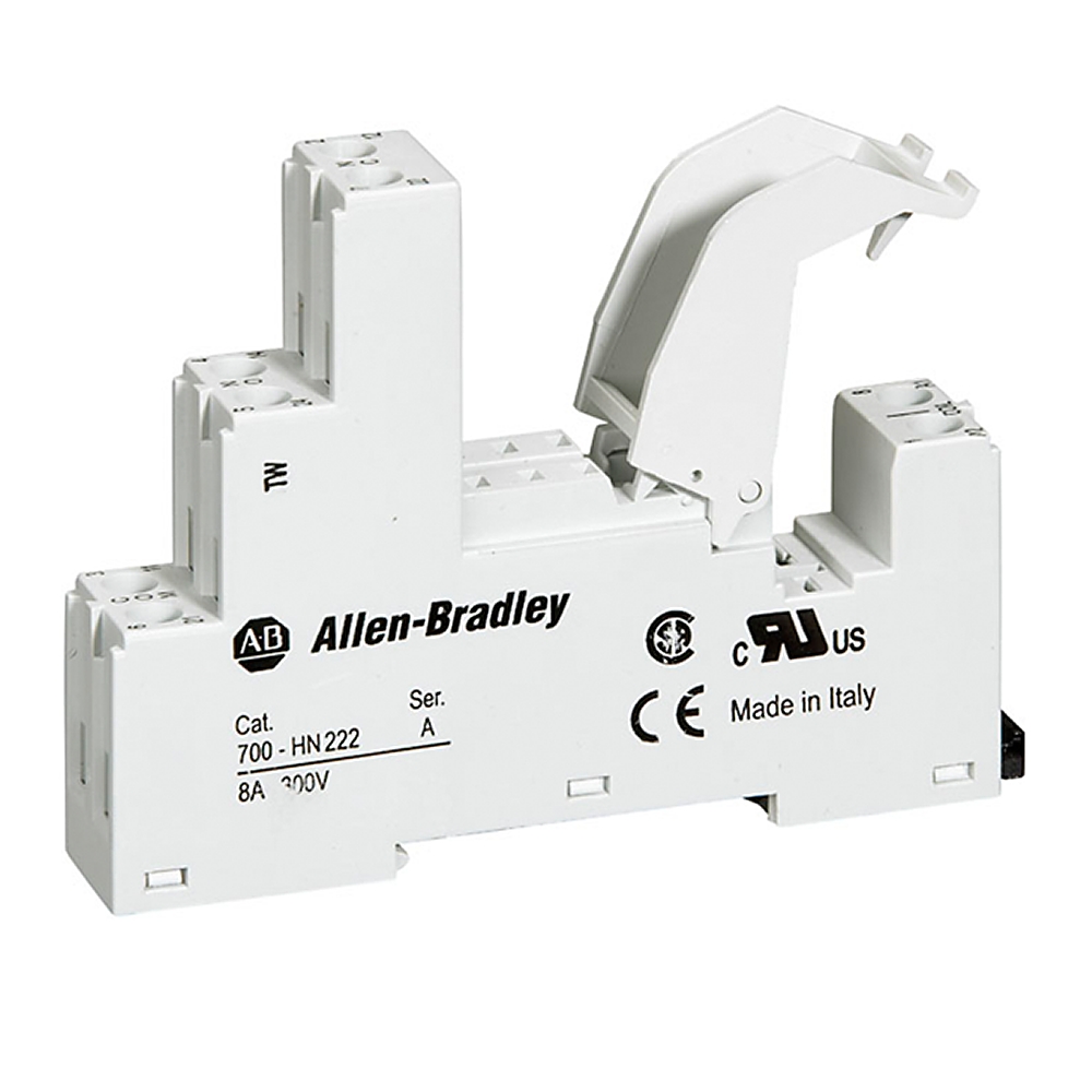 Allen Bradley 700-HN 8 Pin 300V DIN Rail, Panel Mount Relay Socket, for use with 700-HK Relay