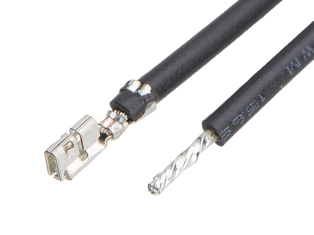 Molex Female Micro-One to Pigtail Crimped Wire, 150, 26, Black