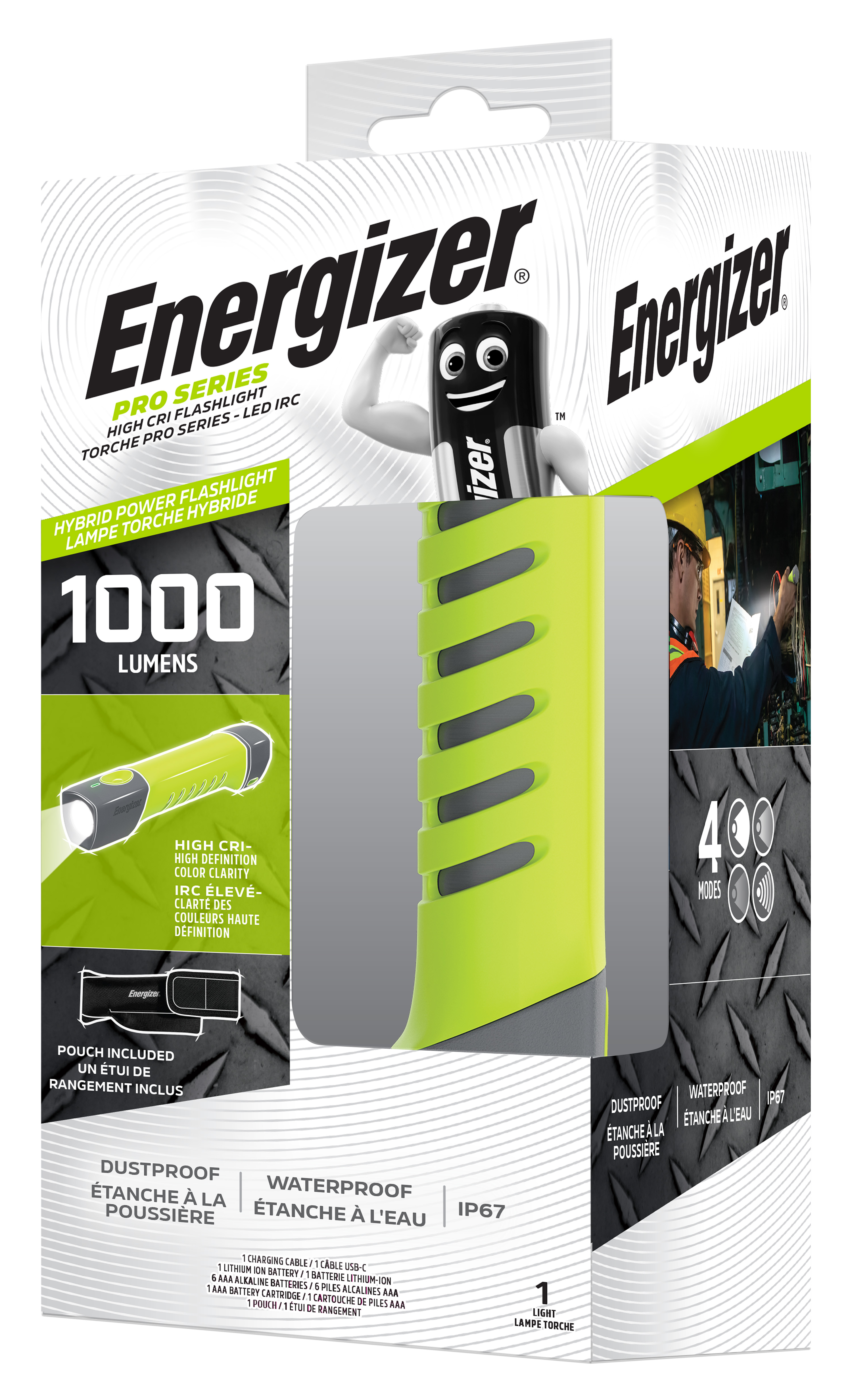 Energizer LED Torch Green - Rechargeable 1000 Lumens