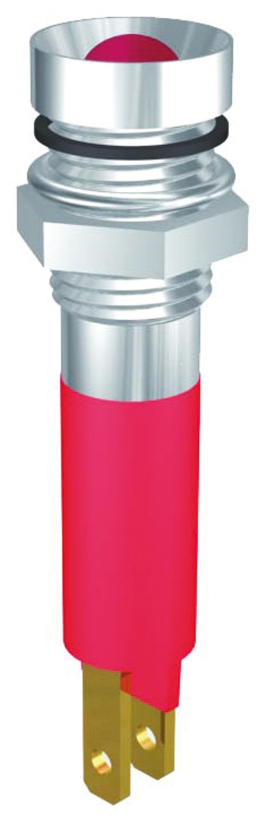 Signal Construct Blue Panel Mount Indicator, 230V, 8mm Mounting Hole Size, Solder Tab Termination