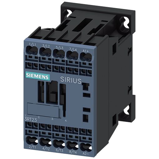 Siemens SIRIUS 3RT23 Contactor, 110 V dc Coil, 4-Pole, 22 A, 5.5 kW, 2NC + 2NO, 690 V