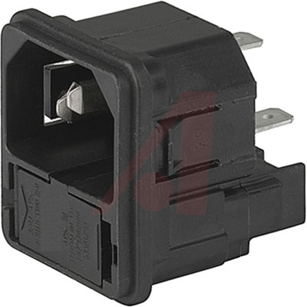 Schurter C14 Snap-In IEC Connector Male, 10A, 250 V, Fuse Size 5 x 20mm