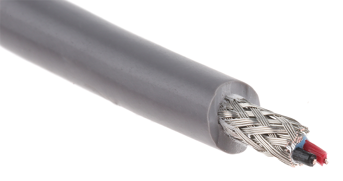 Alpha Wire XTRA-GUARD FLEX Series Data Cable, 1 Pairs, 2 Cores, 0.09 mm², Screened, 28 AWG, 30m, Screened Shield