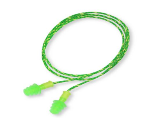 Honeywell Safety 10112 Series Green, Yellow Reusable Corded Ear Plugs, 28dB Rated