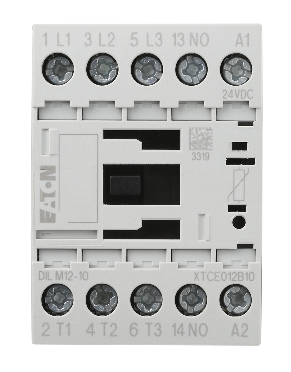 Eaton DILM Contactor, 24 V dc Coil, 3-Pole, 12 A, 5.5 kW 24 V, 3 NO, 400V