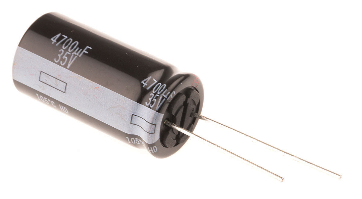 Panasonic 4700μF Aluminium Electrolytic Capacitor 35V dc, Radial, Through Hole - EEUHD1V472