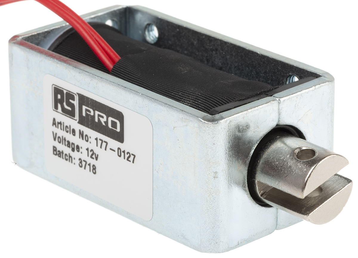 RS PRO Linear Solenoid, 12 V dc, 58 x 25.4 x 31.8 mm
