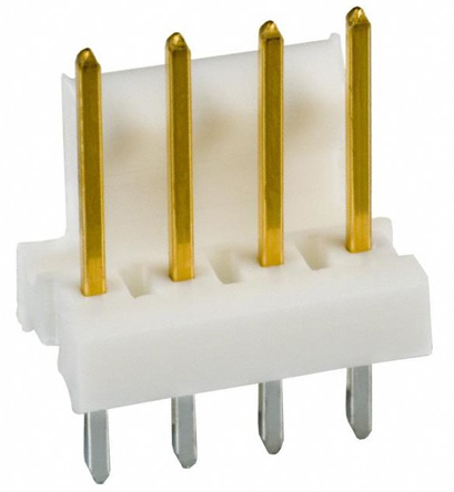TE Connectivity MTA-100 Series Straight Through Hole Pin Header, 4 Contact(s), 2.54 mm Pitch, 1 Row, Unshrouded