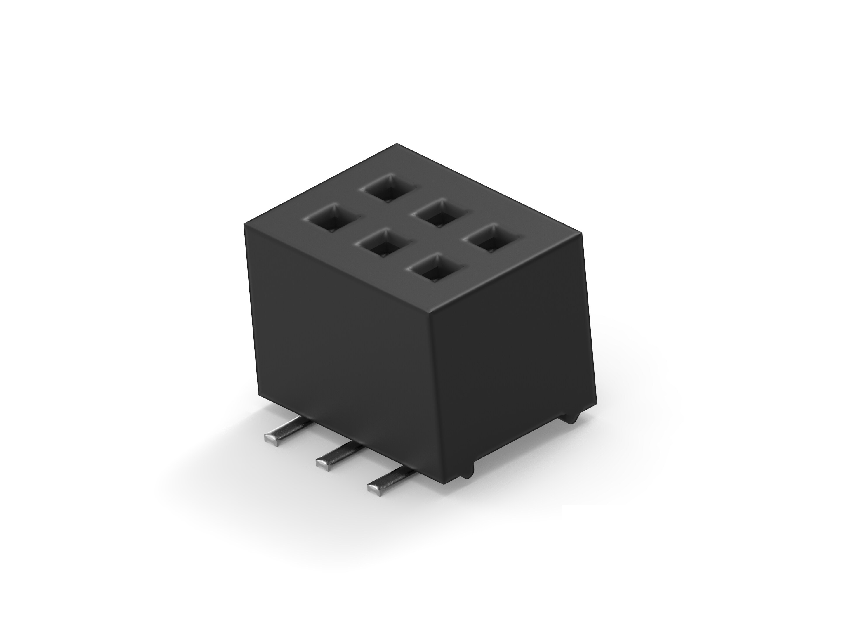 TE Connectivity 1MM-R Series Vertical Board Mount PCB Socket, 6-Contact, 2-Row, 1mm Pitch, Surface Mount Termination