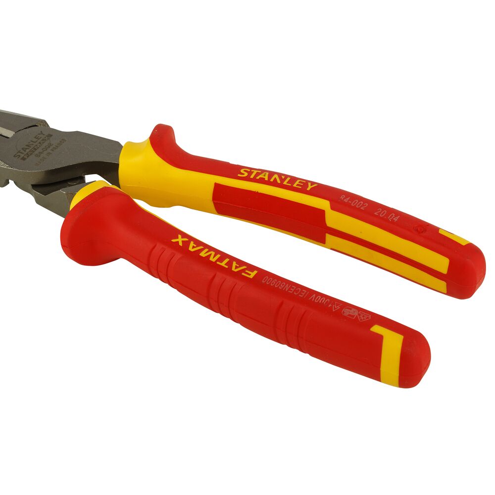 Stanley 0-84-002 4-Piece Pliers, 200 mm Overall, Flat Tip, VDE/1000V, 8in Jaw