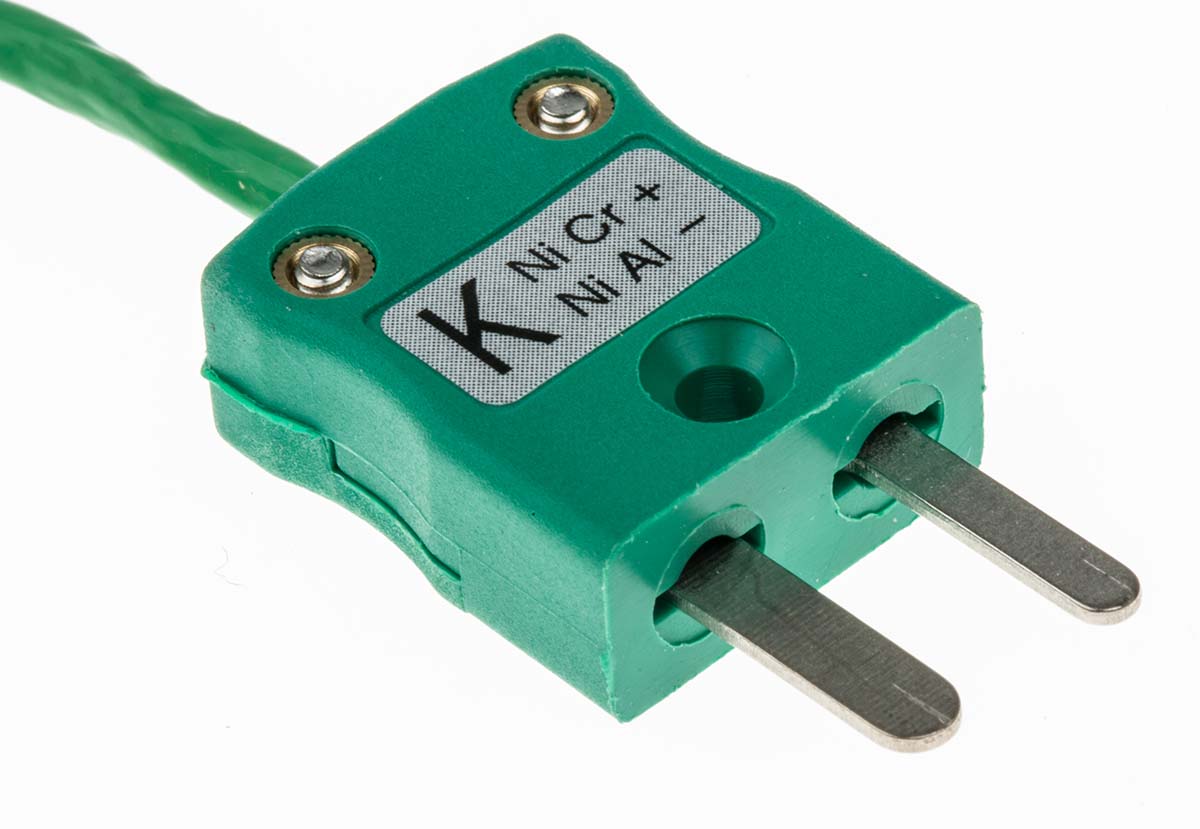 RS PRO Type K Thermocouple Cable/Wire Extension Lead, 2m, Screened, PFA Insulation, +260°C Max, 7/0.2mm