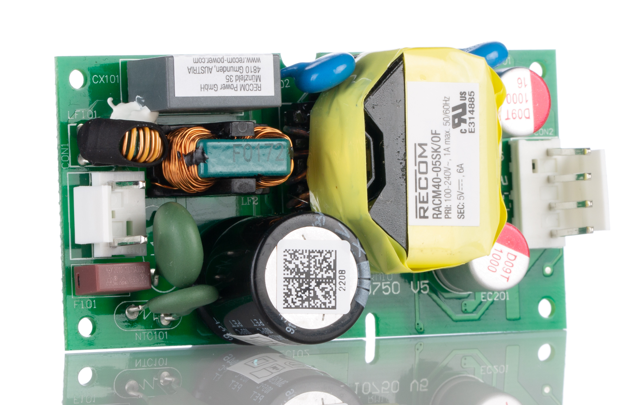 Recom Switching Power Supply, RACM40-05SK/OF, 5V dc, 6A, 30W, 1 Output, 80 → 264V ac Input Voltage