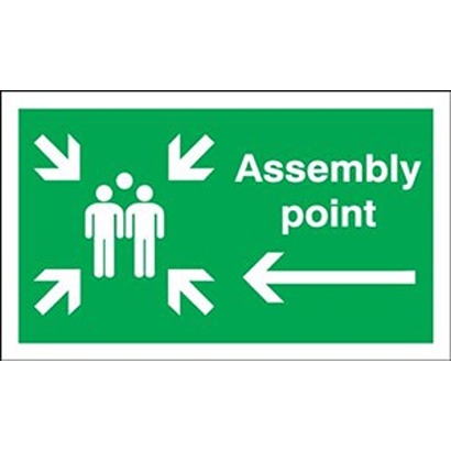 RS PRO Polypropylene Sign Assembly Point Sign With English Text