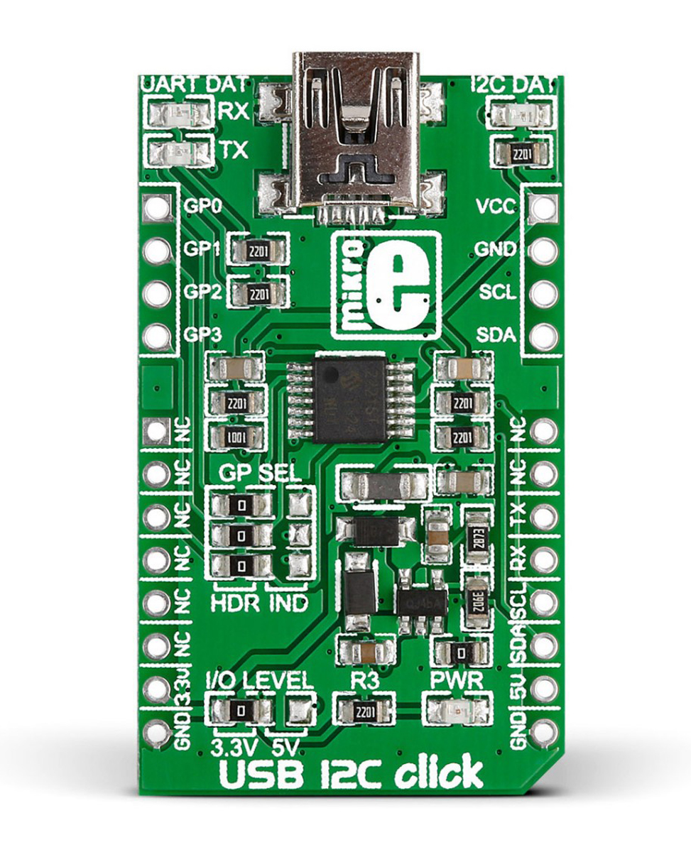 MikroElektronika USB 12C click MCP2221 Development Kit for MikroBUS MIKROE-1985