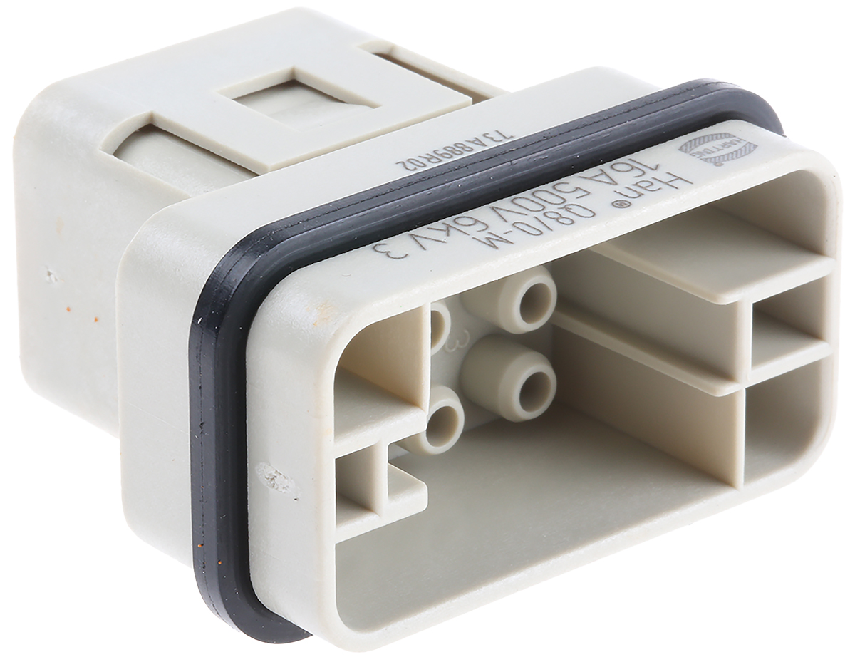 HARTING Heavy Duty Power Connector Insert, 16A, Male, Han Q Series, 9 Contacts