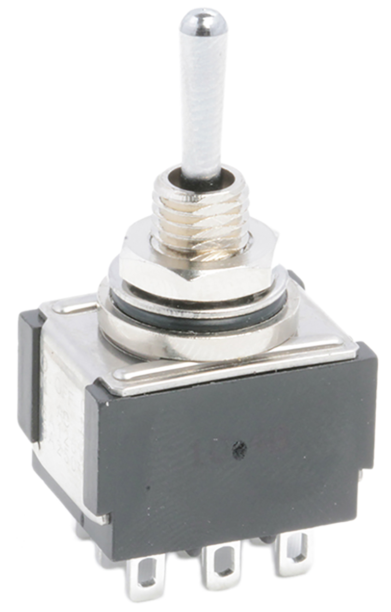 KNITTER-SWITCH Toggle Switch, Panel Mount, On-Off-On, 3PDT, Solder Terminal, 30 V dc, 125V ac