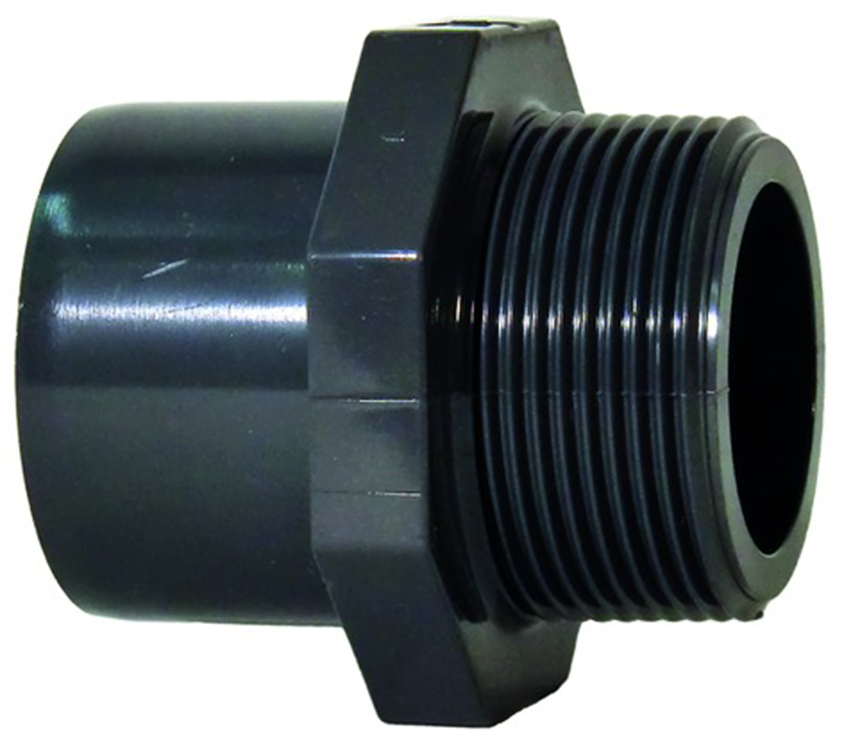 Georg Fischer Plastic Pipe Fitting, Straight Threaded Adapter, 40mm, R 1 1/2in to Cement 40mm