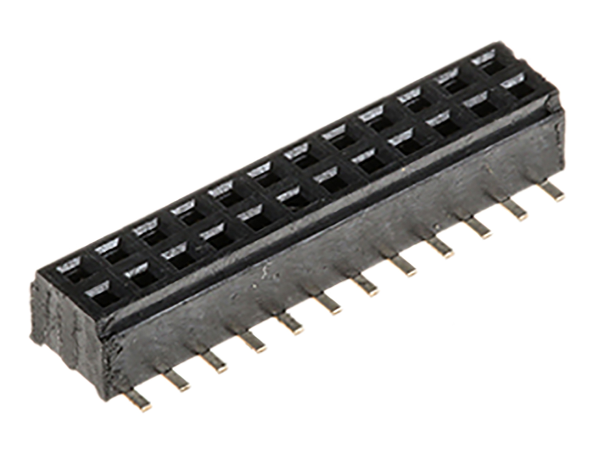 Samtec CLM Series Straight Surface Mount PCB Socket, 24-Contact, 2-Row, 1mm Pitch, Solder Termination