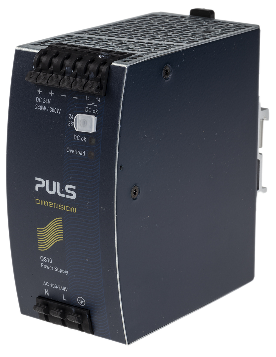 PULS Q DIN Rail Power Supply, 100 → 240V ac ac Input, 24V dc dc Output, 10A Output, 240W