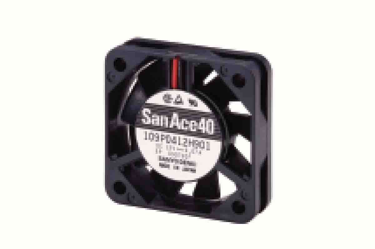 Sanyo Denki 109P Series Axial Fan, 5 V dc, DC Operation, 5.3cfm, 800mW, 160mA Max, 40 x 40 x 10mm