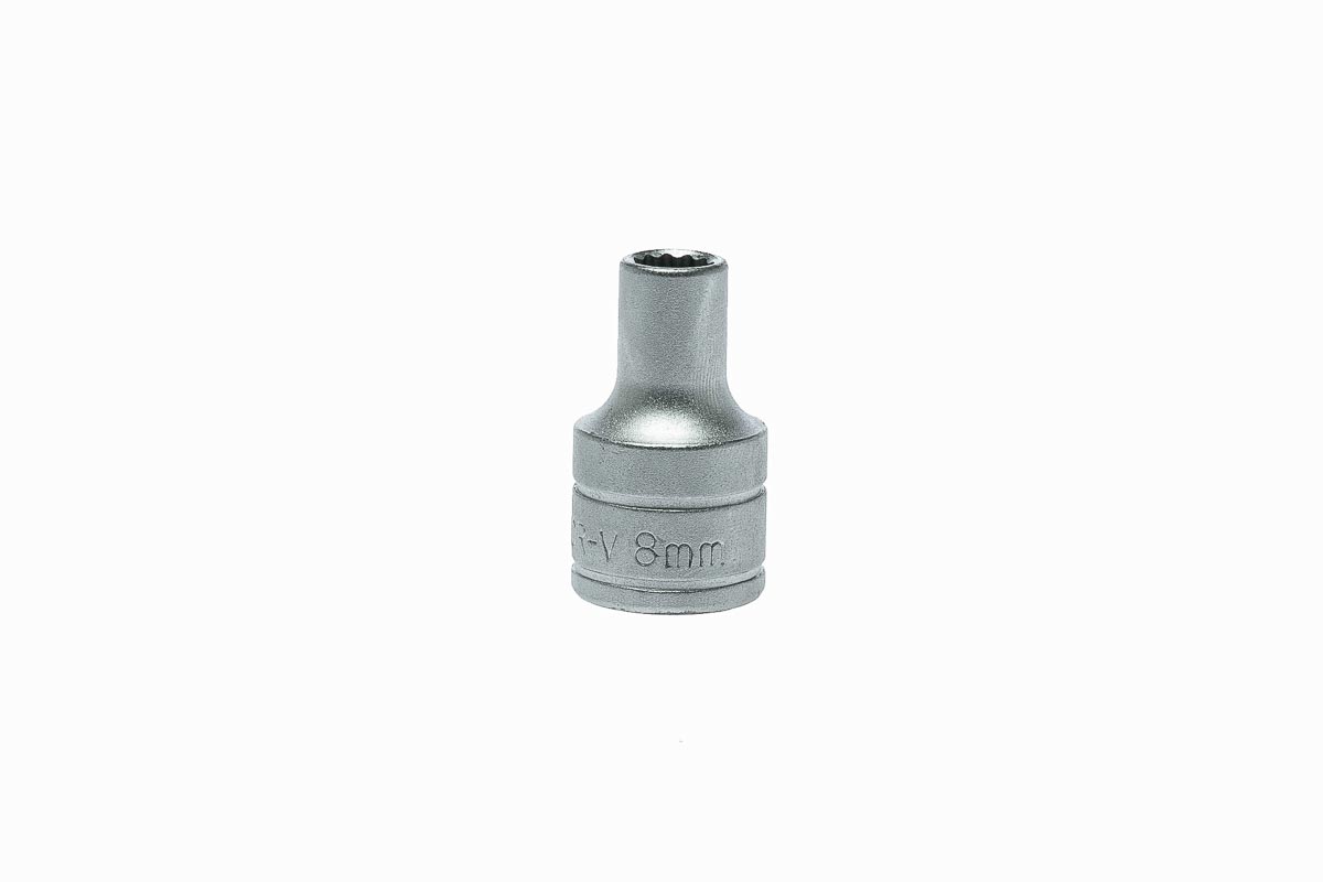 Teng Tools 1/2 in Drive 8mm Standard Socket, 12 point, 38 mm Overall Length