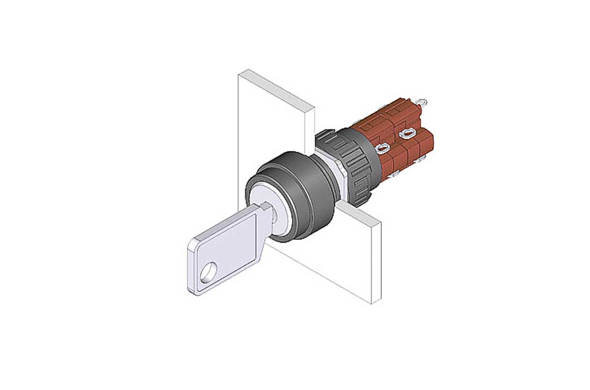 EAO IP65 Key Switch, 2NC+2NO, 5 A 2-Way