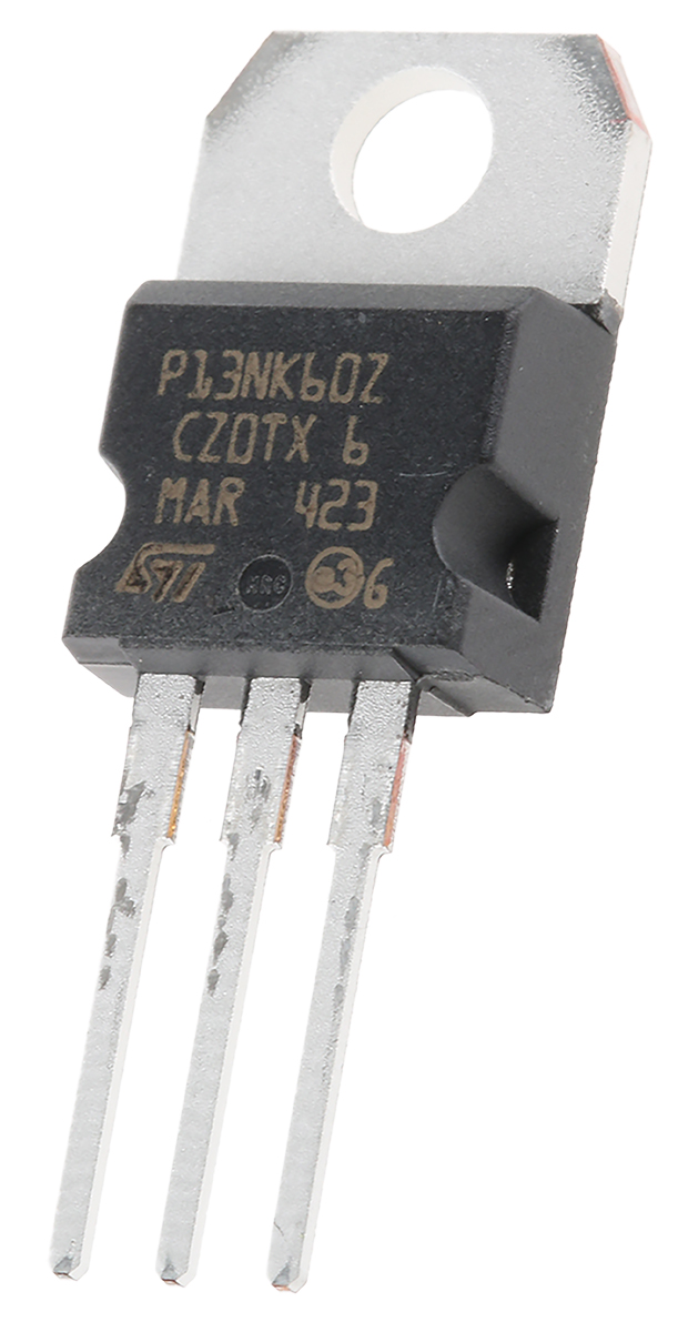 STMicroelectronics Type N-Channel MOSFET, 13 A, 600 V Enhancement, 3-Pin TO-220 STP13NK60Z