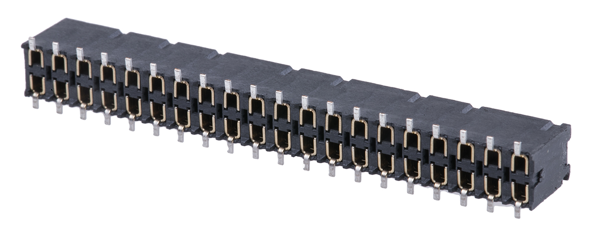 Samtec SSM Series Straight Surface Mount PCB Socket, 40-Contact, 2-Row, 2.54mm Pitch, Solder Termination