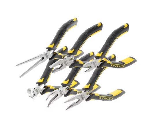 Stanley FMHT0-80541 6-Piece Plier Set, Angled, Bent, Flat, Straight Tip, 260 mm Overall