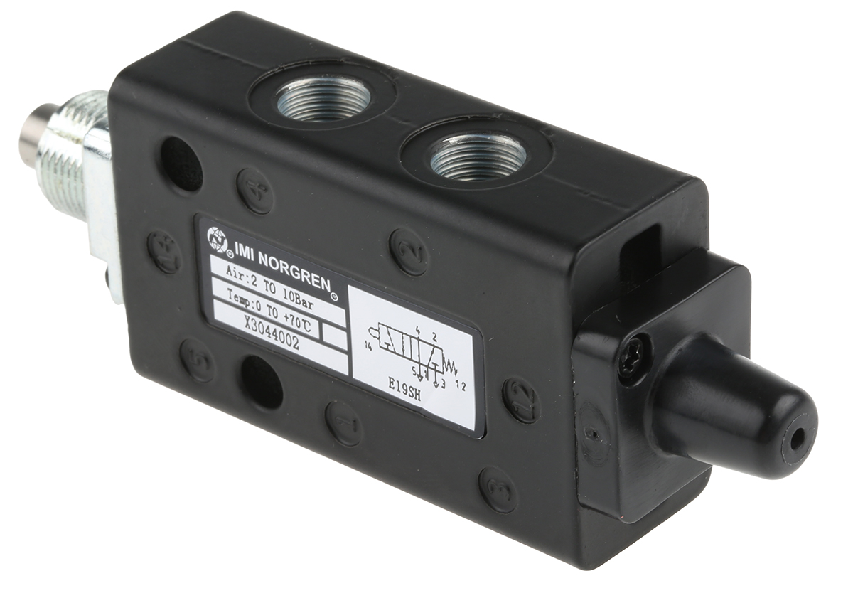 Norgren Plunger 5/2 Pneumatic Manual Control Valve X30 Series, G 1/8, 1/8in, X3044002
