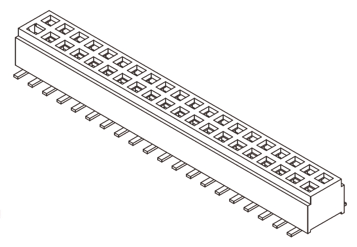 Samtec CLM Series Straight Surface Mount PCB Socket, 40-Contact, 2-Row, 1mm Pitch, Solder Termination
