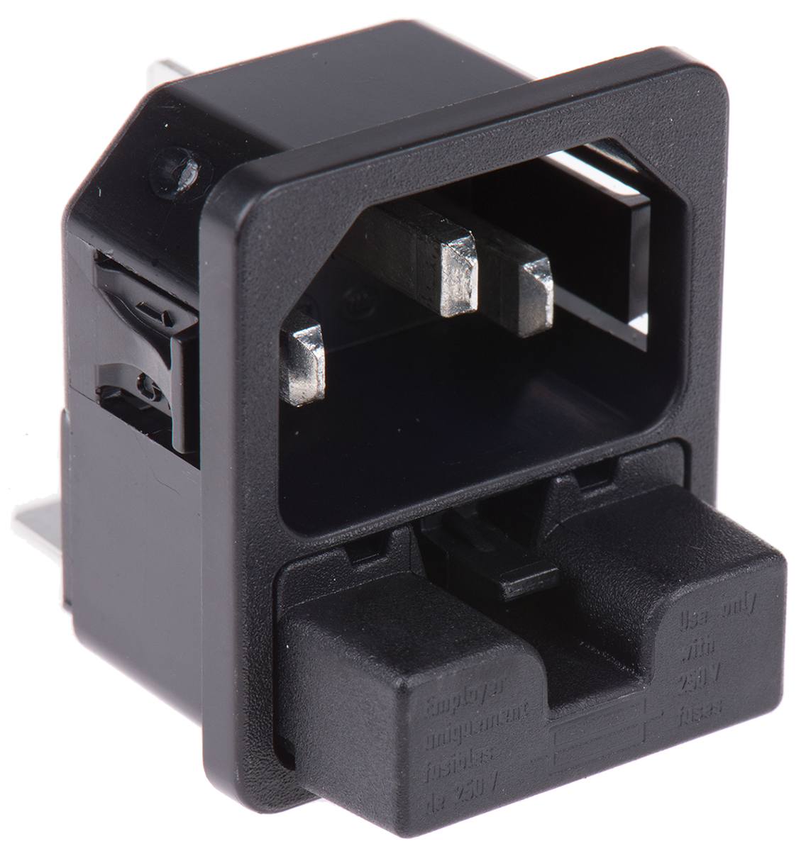 Schurter C14 Snap-In IEC Connector Male, 10A, 250 V