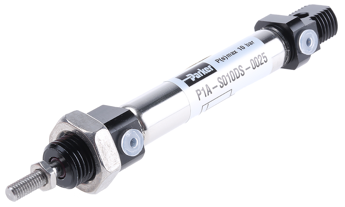 Parker 25 mm Pneumatic Piston Rod Cylinder - P1A Series, Double Acting Acting