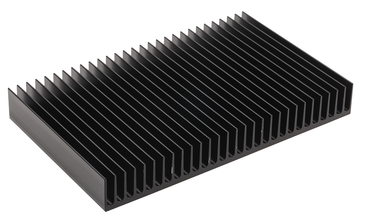 RS PRO Heatsink, Universal Rectangular Alu, 0.9K/W, 125 x 200 x 25mm