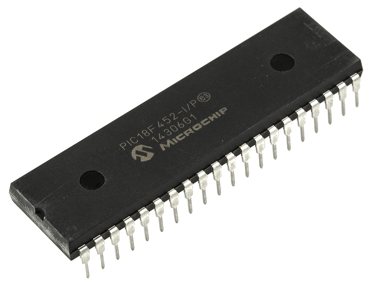 Microchip PIC18F452-I/P, 8 bit PIC, PIC18F452 Microcontroller, 40 MHz, 32kB FLASH, 40-Pin PDIP
