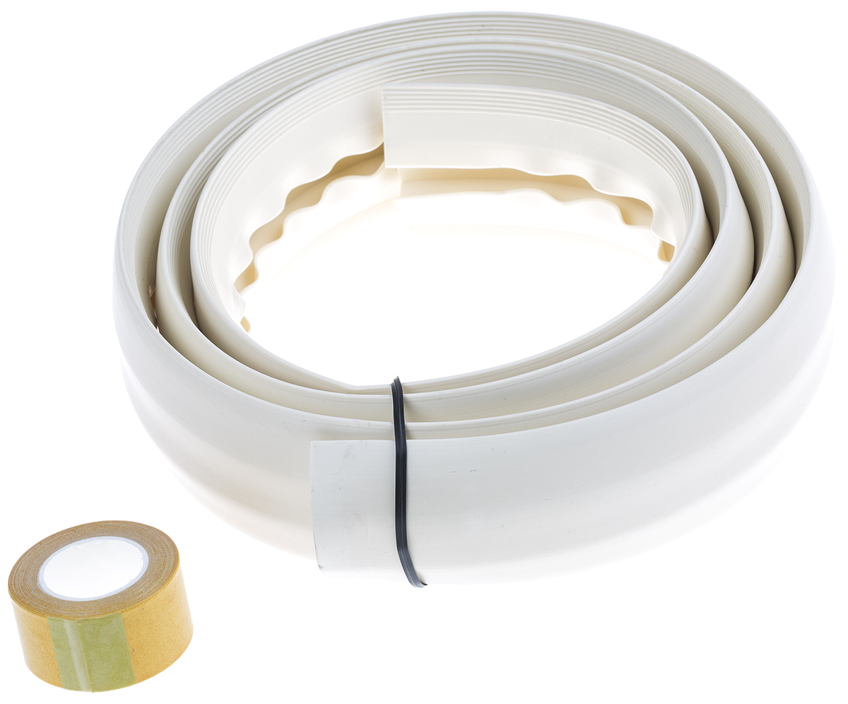 RS PRO 1.83m White Cable Cover in PVC, 14.8mm Inside dia.