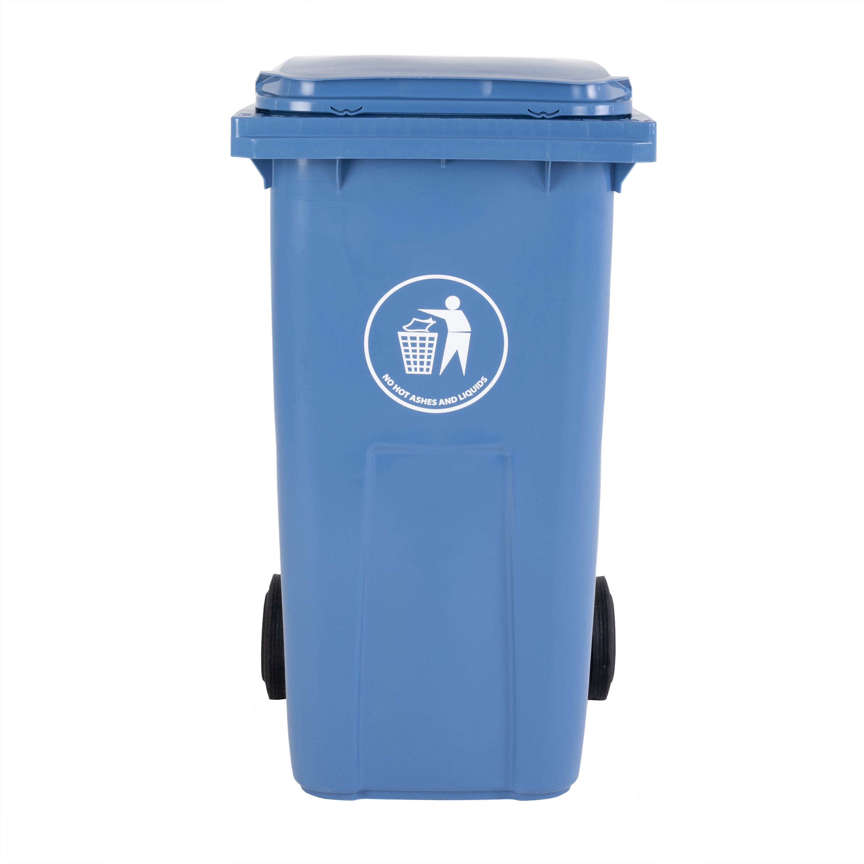 RS PRO 120L Blue Flip Polypropylene Dustbin